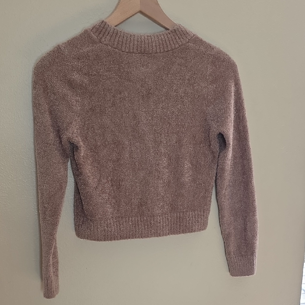 Abercrombie & Fitch Kids Soft Knit Button Front Cropped Brown Cardigan Girl 9/10 - Picture 8 of 11